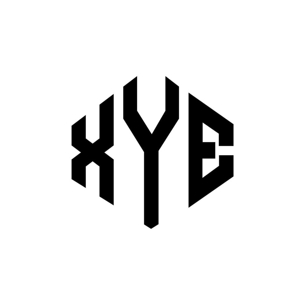 xye letter logo-ontwerp met veelhoekvorm. xye veelhoek en kubusvorm logo-ontwerp. xye zeshoek vector logo sjabloon witte en zwarte kleuren. xye monogram, business en onroerend goed logo.