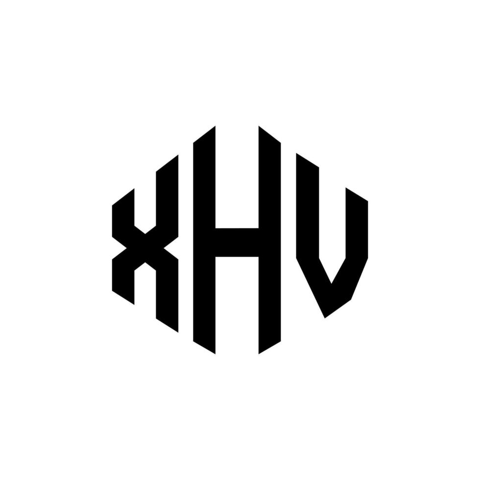 xhv letter logo-ontwerp met veelhoekvorm. xhv veelhoek en kubusvorm logo-ontwerp. xhv zeshoek vector logo sjabloon witte en zwarte kleuren. xhv-monogram, bedrijfs- en onroerendgoedlogo.