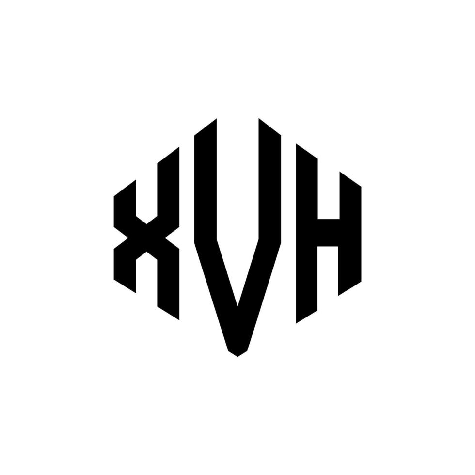 xvh letter logo-ontwerp met veelhoekvorm. xvh veelhoek en kubusvorm logo-ontwerp. xvh zeshoek vector logo sjabloon witte en zwarte kleuren. xvh monogram, bedrijfs- en vastgoedlogo.