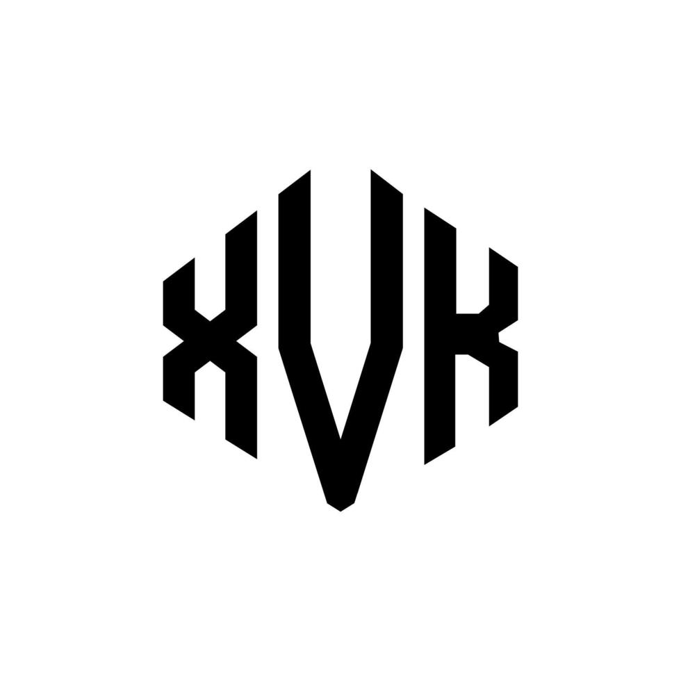 xvk letter logo-ontwerp met veelhoekvorm. xvk logo-ontwerp met veelhoek en kubusvorm. xvk zeshoek vector logo sjabloon witte en zwarte kleuren. xvk monogram, bedrijfs- en onroerend goed logo.