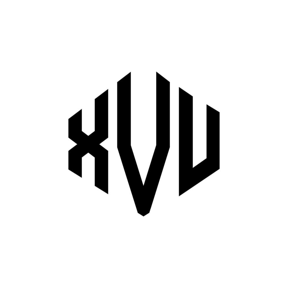 xvu letter logo-ontwerp met veelhoekvorm. xvu veelhoek en kubusvorm logo-ontwerp. xvu zeshoek vector logo sjabloon witte en zwarte kleuren. xvu-monogram, bedrijfs- en onroerendgoedlogo.