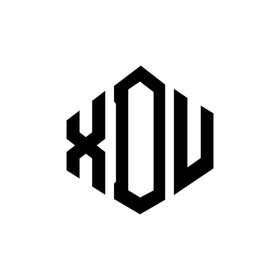 xdu letter logo-ontwerp met veelhoekvorm. xdu veelhoek en kubusvorm logo-ontwerp. xdu zeshoek vector logo sjabloon witte en zwarte kleuren. xdu monogram, bedrijfs- en onroerend goed logo.