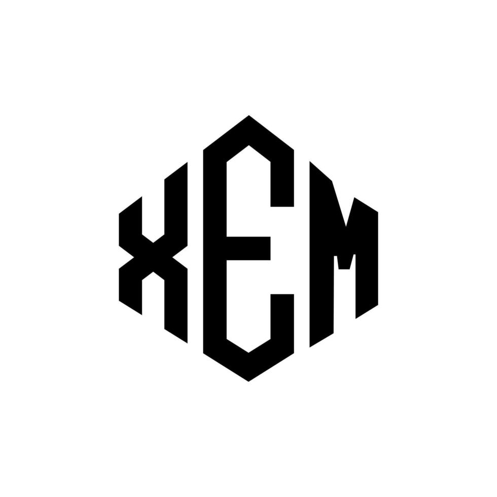 xem letter logo-ontwerp met veelhoekvorm. xem veelhoek en kubusvorm logo-ontwerp. xem zeshoek vector logo sjabloon witte en zwarte kleuren. xem monogram, business en onroerend goed logo.