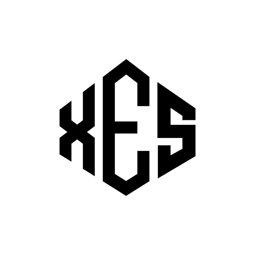 xes letter logo-ontwerp met veelhoekvorm. xes logo-ontwerp met veelhoek en kubusvorm. xes zeshoek vector logo sjabloon witte en zwarte kleuren. xes monogram, bedrijfs- en onroerend goed logo.