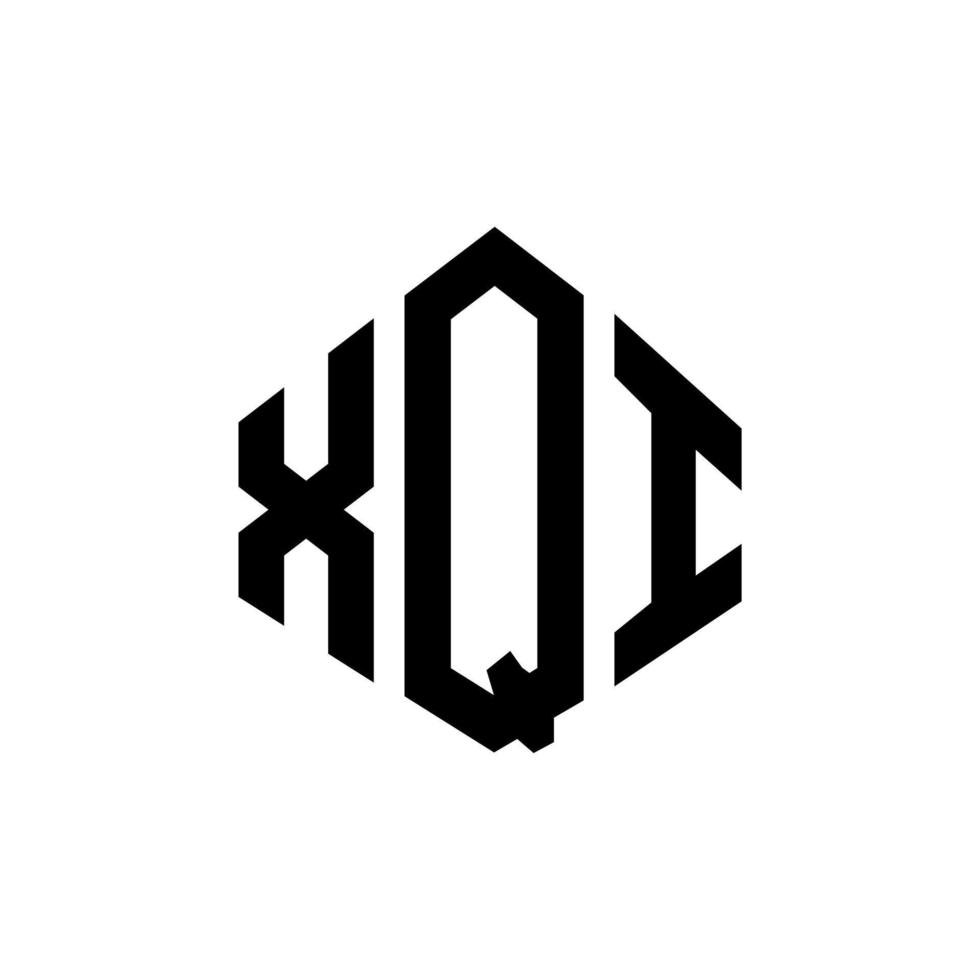 xqi letter logo-ontwerp met veelhoekvorm. xqi veelhoek en kubusvorm logo-ontwerp. xqi zeshoek vector logo sjabloon witte en zwarte kleuren. xqi-monogram, bedrijfs- en onroerendgoedlogo.