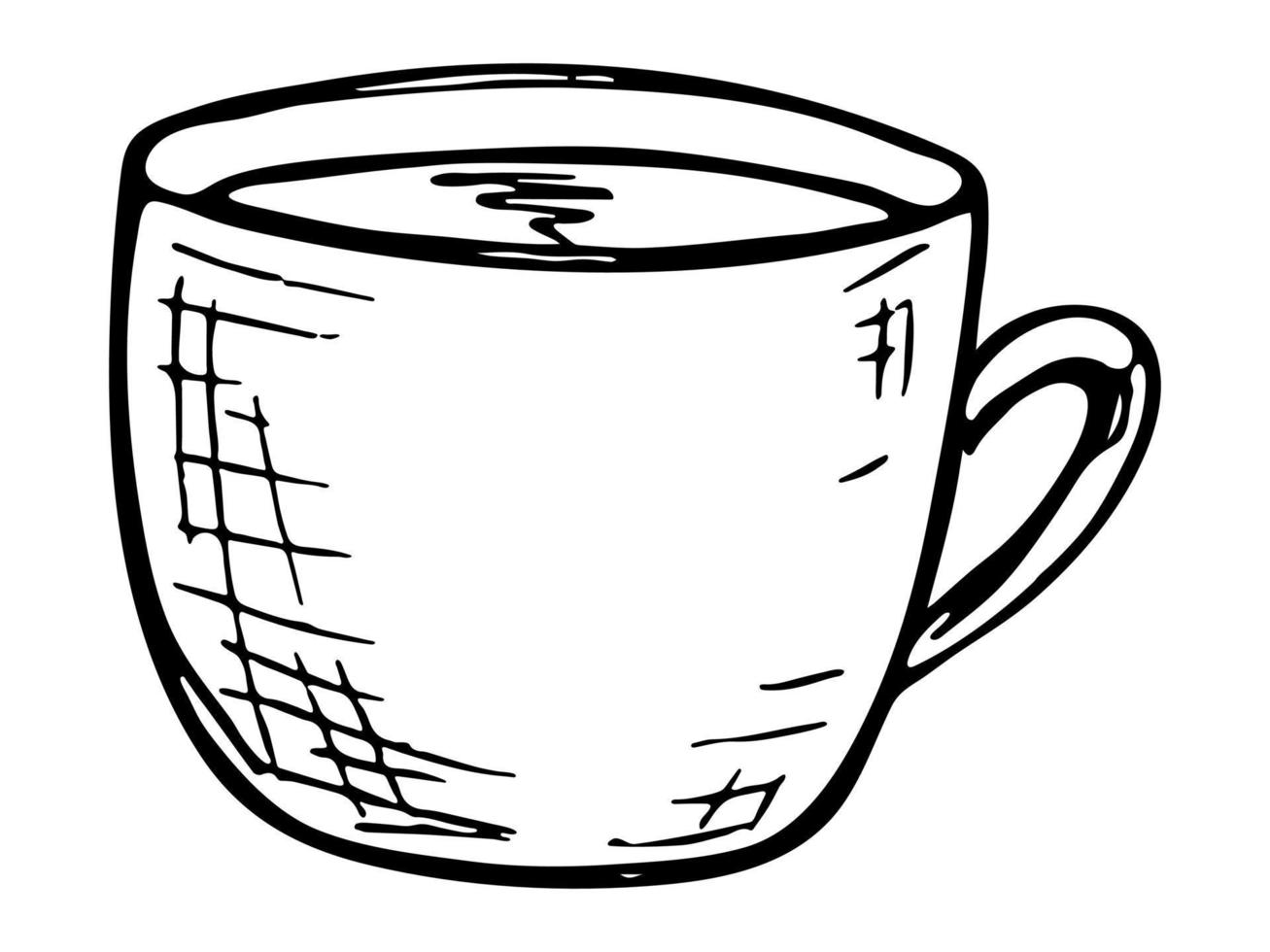 schattig kopje thee of koffie illustratie. eenvoudige mok clipart. gezellige huiskrabbel vector