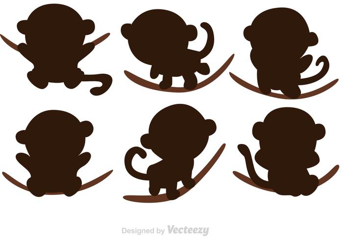 Cartoon Monkey Silhouette Vectoren