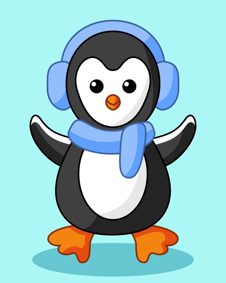 schattige glimlach pinguïn cartoon vector