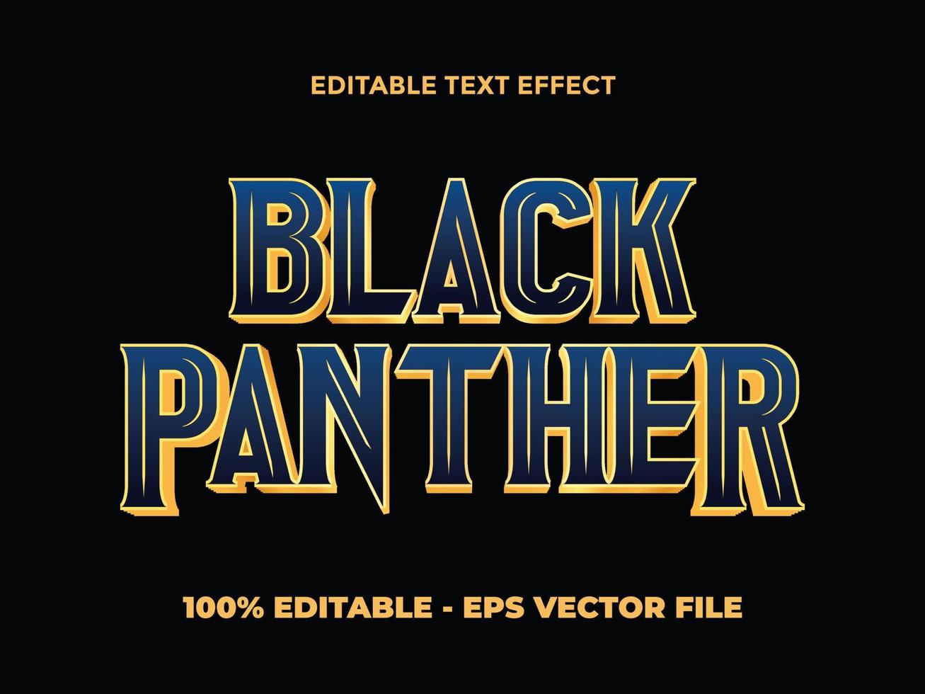zwarte panter superheld bewerkbaar teksteffect vector