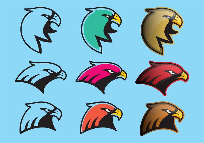Kleurrijke Hawk Logo Vectoren