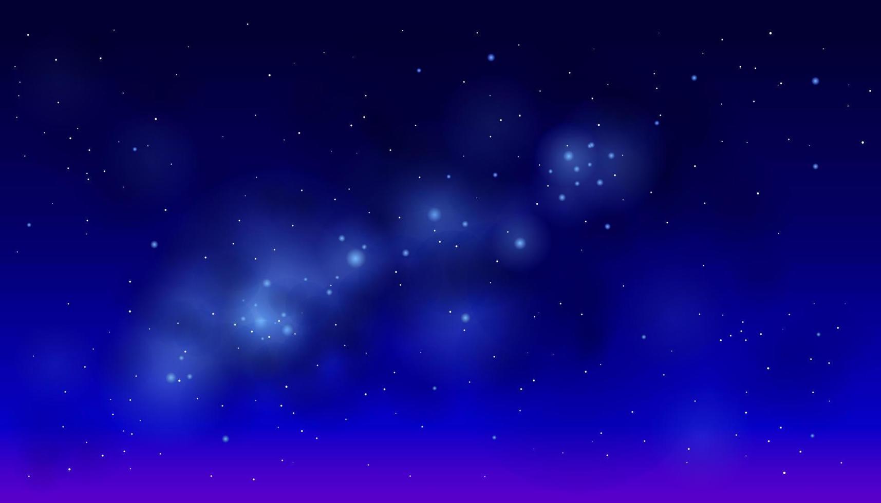 melkweg op nachtelijke sterrenhemel in blauwe kleuren. kosmische achtergrond. vector