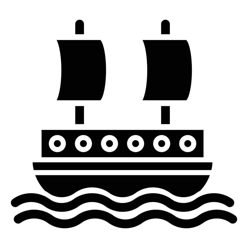 piratenschip pictogramstijl vector