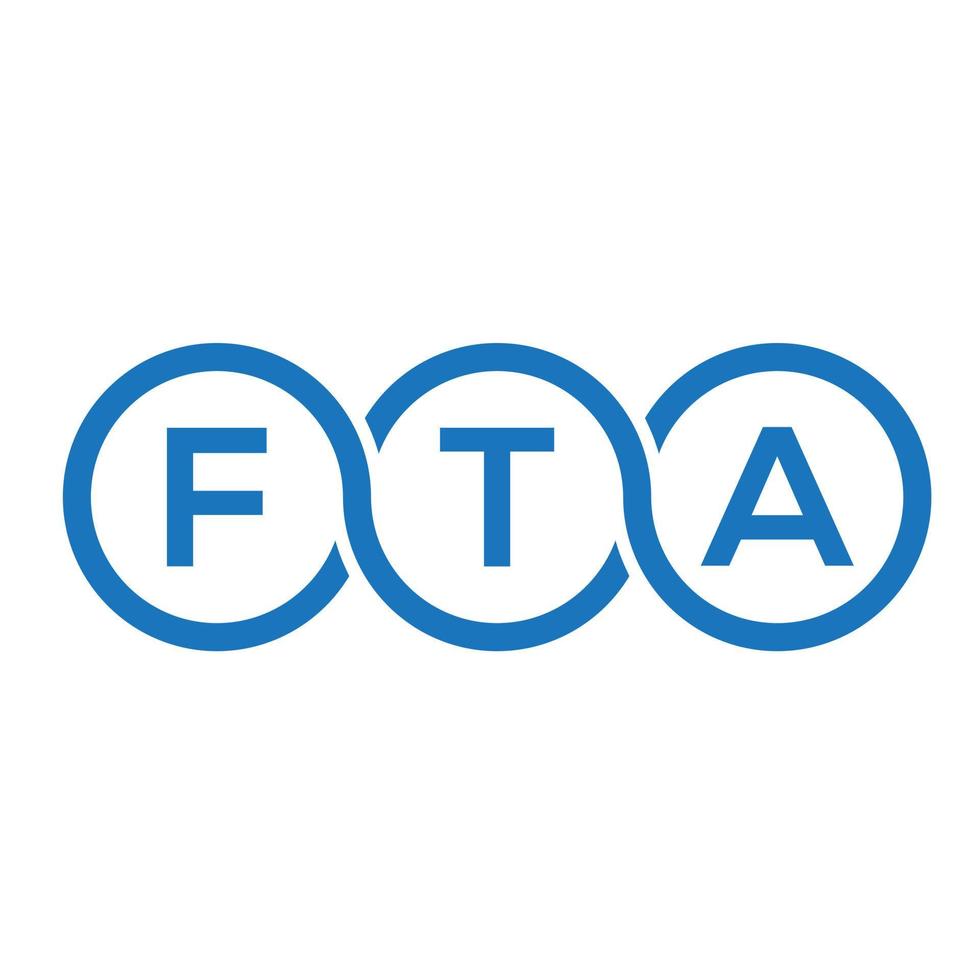 FTA brief logo ontwerp op zwarte achtergrond. FTA creatieve initialen brief logo concept. FTA-briefontwerp. vector