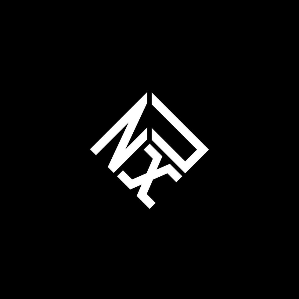 nxu brief logo ontwerp op zwarte achtergrond. nxu creatieve initialen brief logo concept. nxu brief ontwerp. vector
