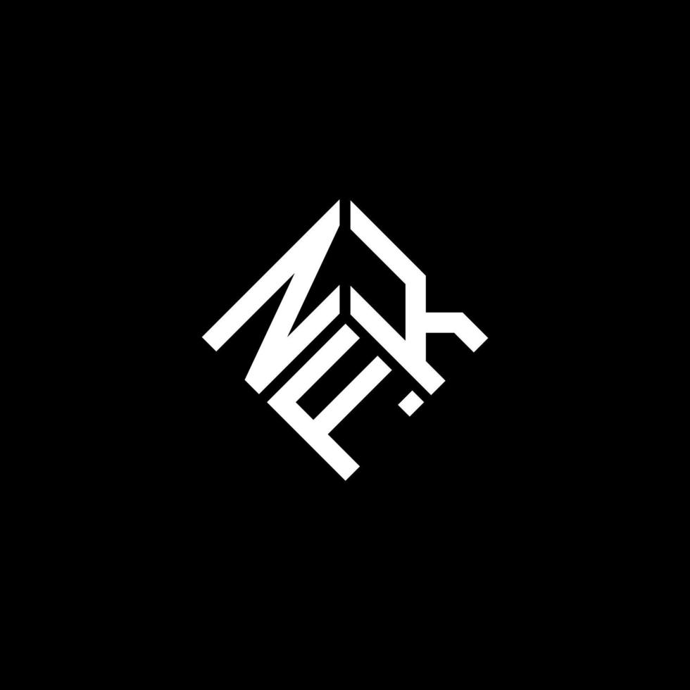 nfk brief logo ontwerp op zwarte achtergrond. nfk creatieve initialen brief logo concept. nfk-briefontwerp. vector