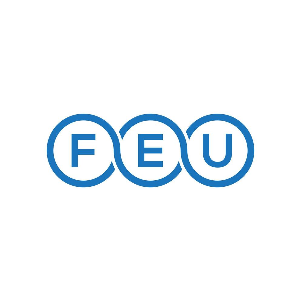 feu brief logo ontwerp op zwarte achtergrond. feu creatieve initialen brief logo concept. feu brief ontwerp. vector