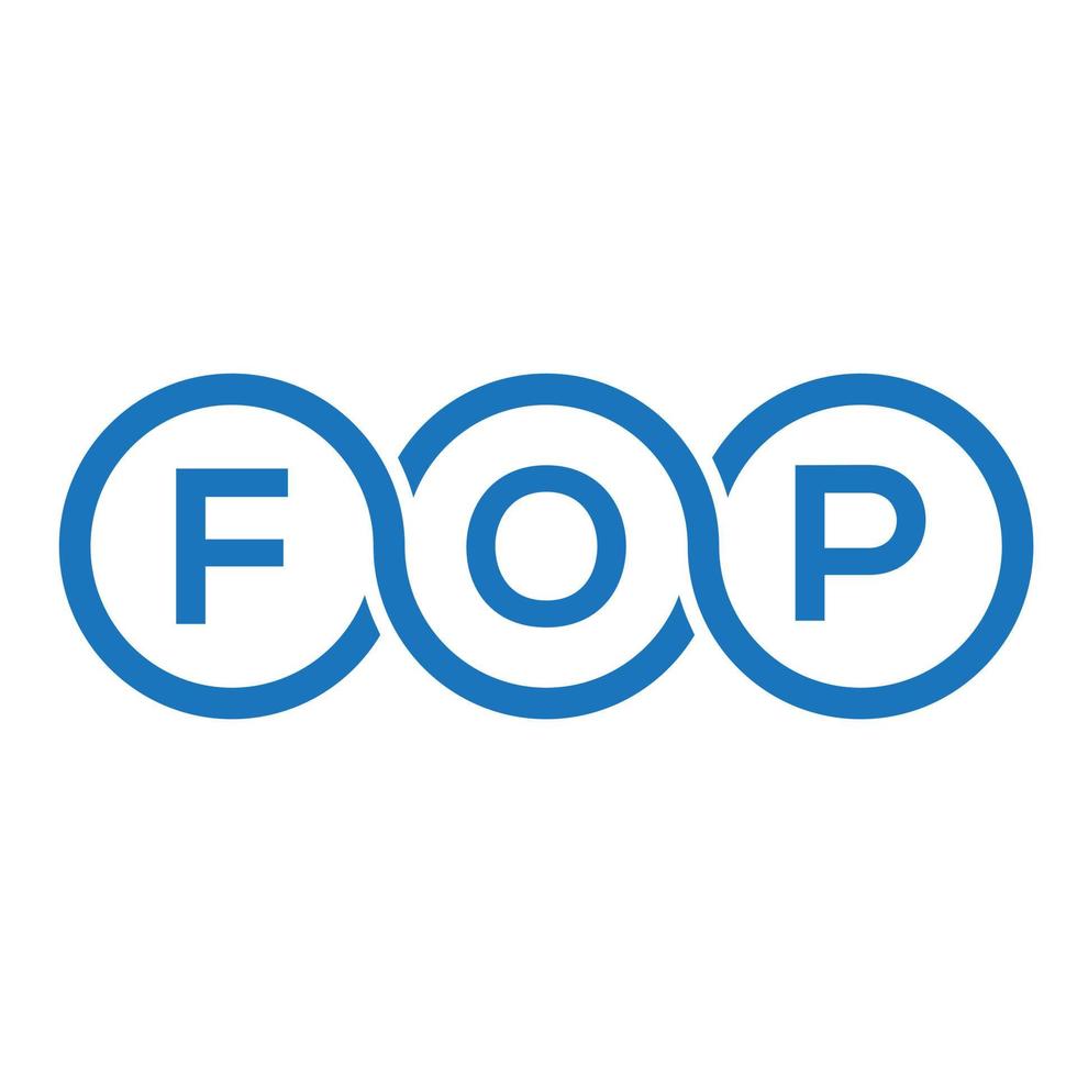 FOP brief logo ontwerp op zwarte achtergrond. FOP creatieve initialen brief logo concept. fop brief ontwerp. vector