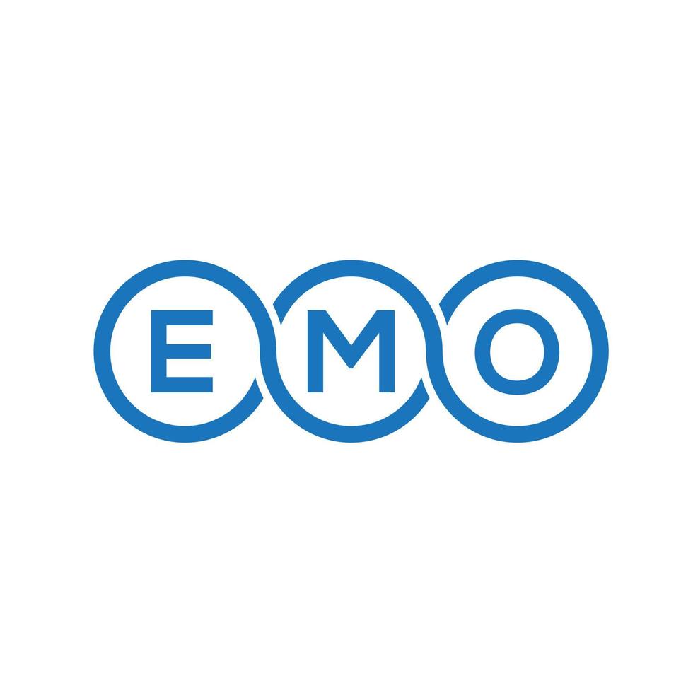 emo brief logo ontwerp op zwarte achtergrond. emo creatieve initialen brief logo concept. emo brief ontwerp. vector