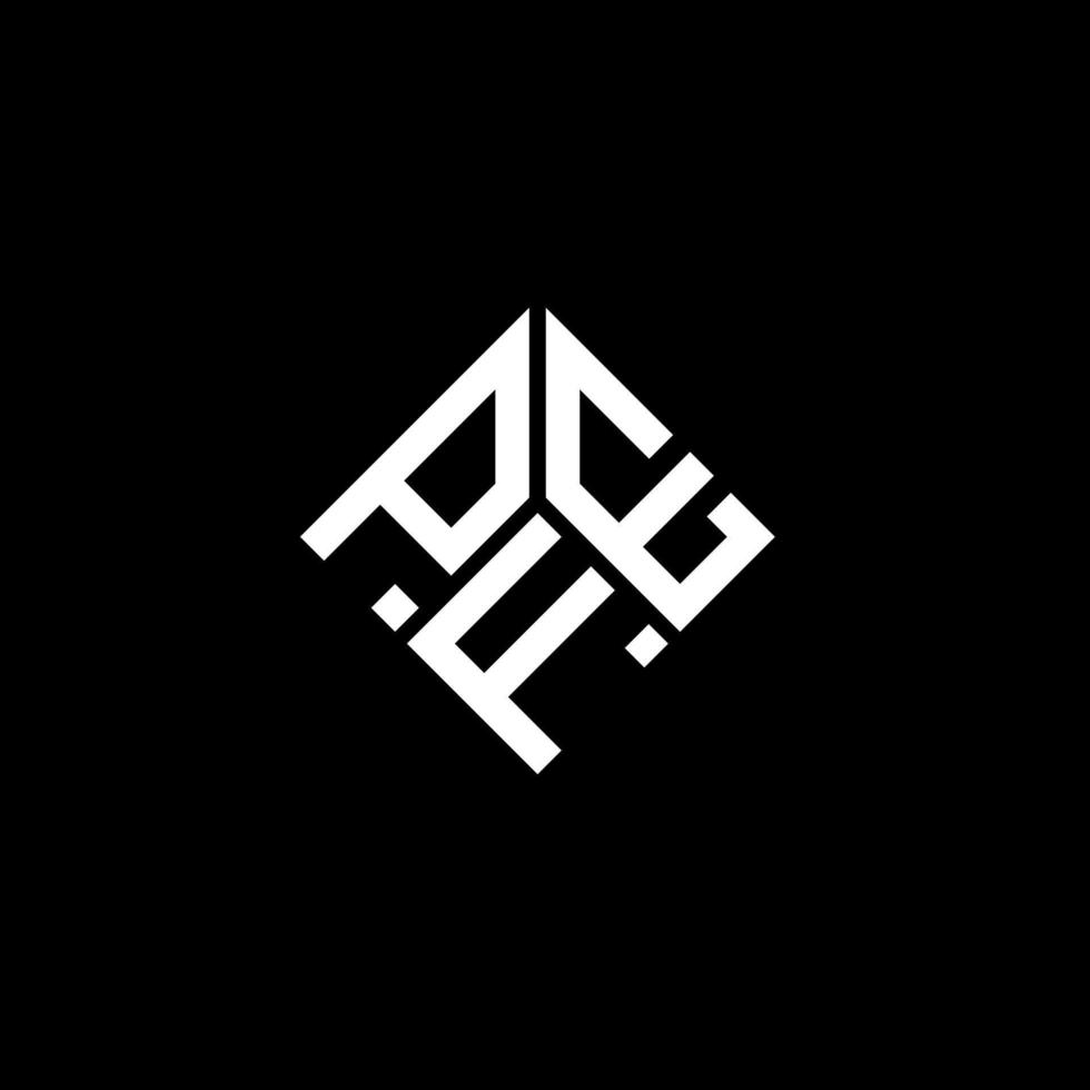 pfe brief logo ontwerp op zwarte achtergrond. pfe creatieve initialen brief logo concept. pfe brief ontwerp. vector
