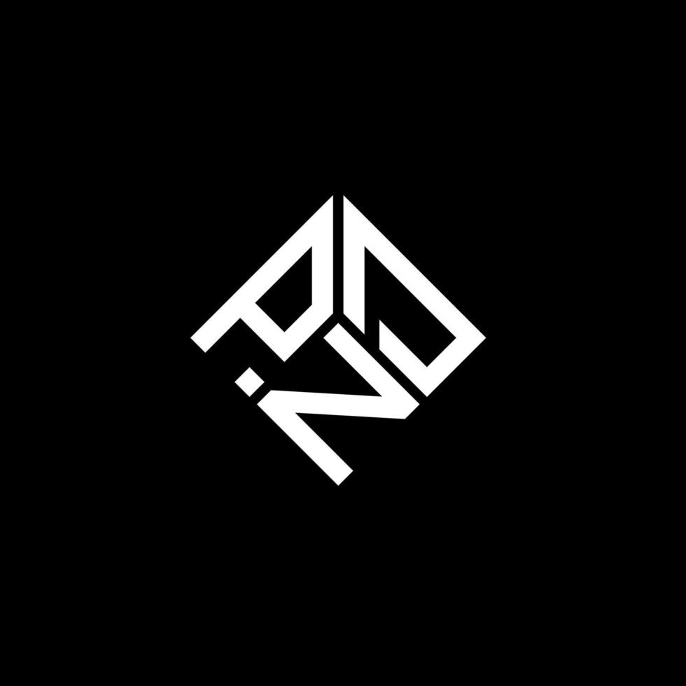 pnd brief logo ontwerp op zwarte achtergrond. pnd creatieve initialen brief logo concept. pnd brief ontwerp. vector