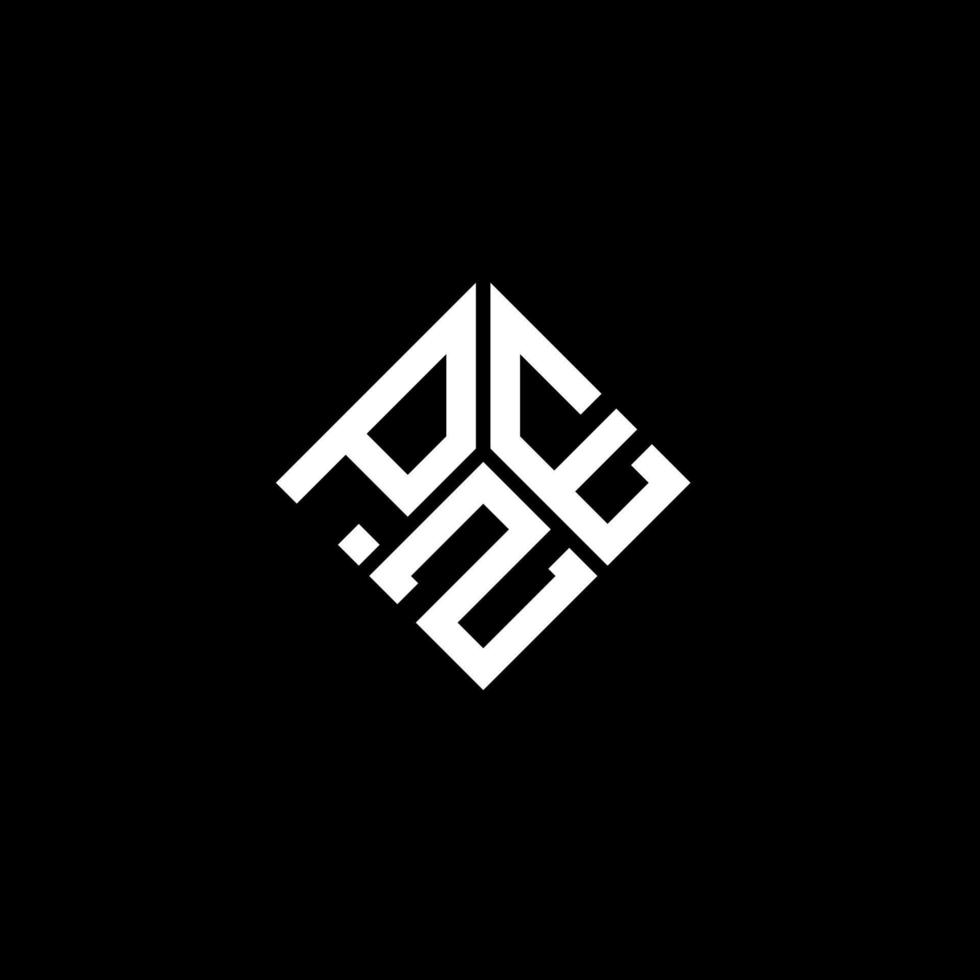 pz brief logo ontwerp op zwarte achtergrond. pze creatieve initialen brief logo concept. pze brief ontwerp. vector