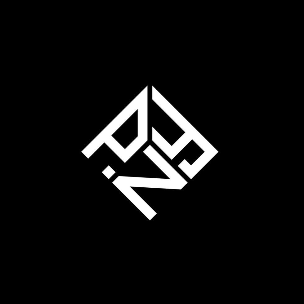 pny brief logo ontwerp op zwarte achtergrond. pny creatieve initialen brief logo concept. pny brief ontwerp. vector