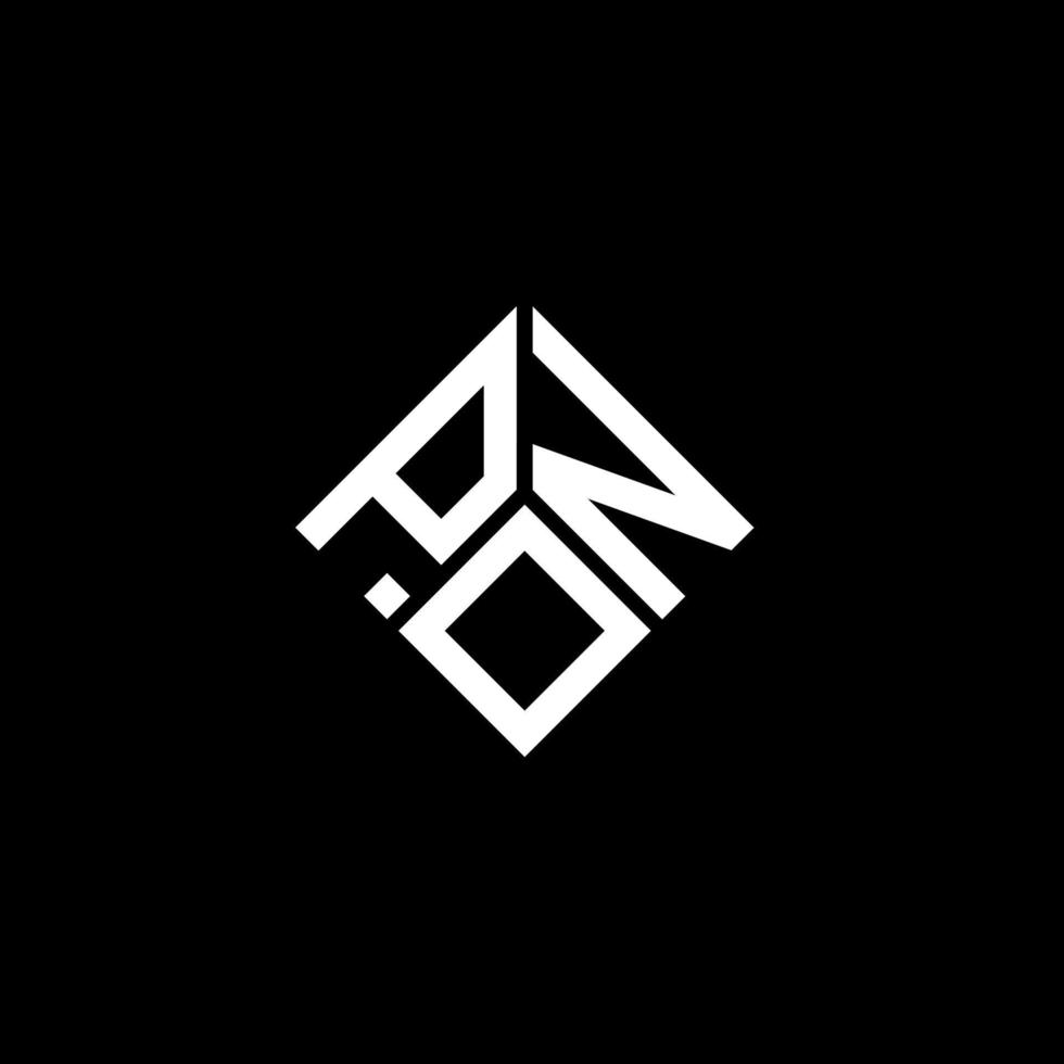 pon brief logo ontwerp op zwarte achtergrond. pon creatieve initialen brief logo concept. pon brief ontwerp. vector