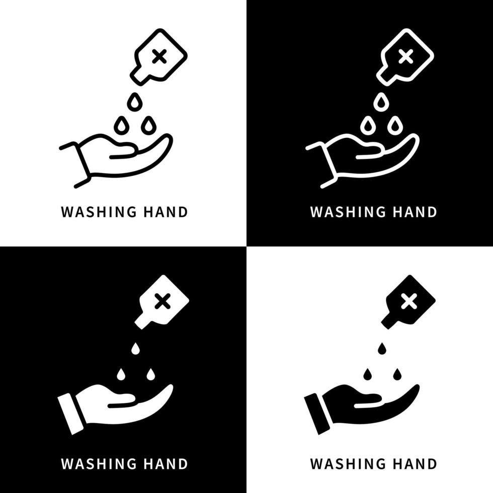 handen wassen met zeep pictogram symbool illustratie. preventie virusinfectie logo. handgebaar infographic ontwerp vector iconen set