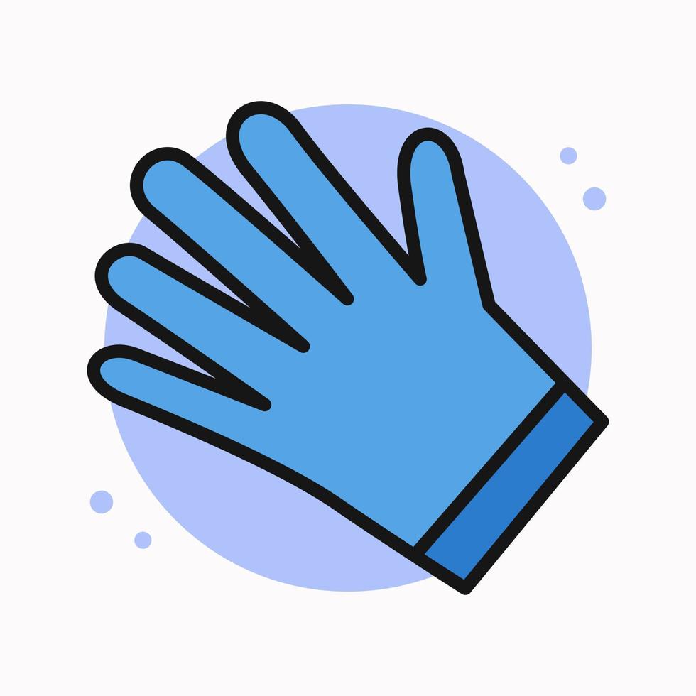 handschoen en want accessoire pictogram cartoon. chirurgische handschoen logo. handen bescherming ontwerp vector