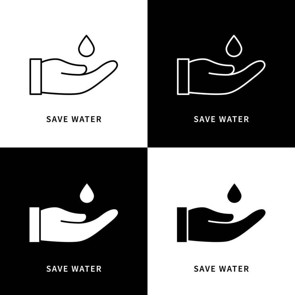 waterhygiëne pictogram logo opslaan. wassen handgebaar vector symbool illustratie. beschermingsvirus met schoonmaakhand