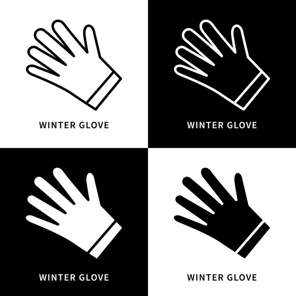 winter handschoenen pictogram symbool illustratie. handgebaar logo. wanten sneeuw ontwerp vector iconen set