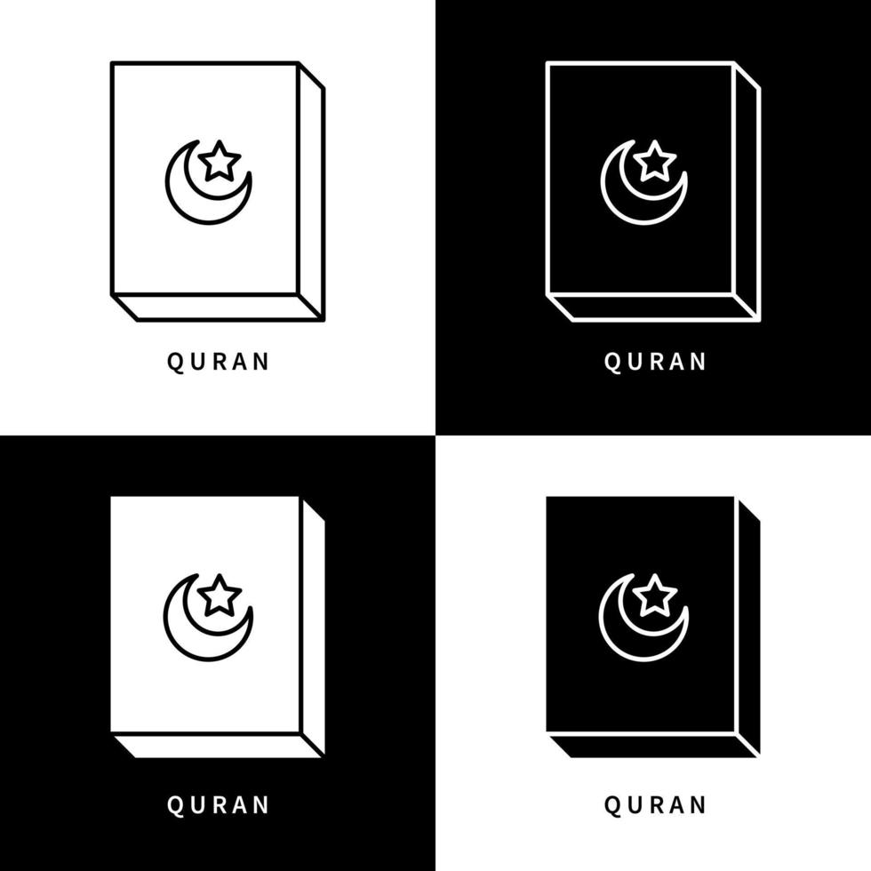 koran onderwijs moslim religie pictogram logo. al-koran vector symbool illustratie