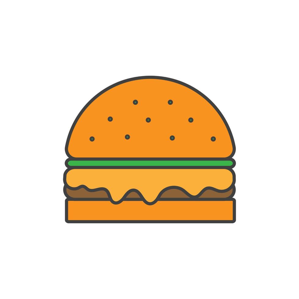 hamburger vectorillustratie. eenvoudig pictogram op wit vector