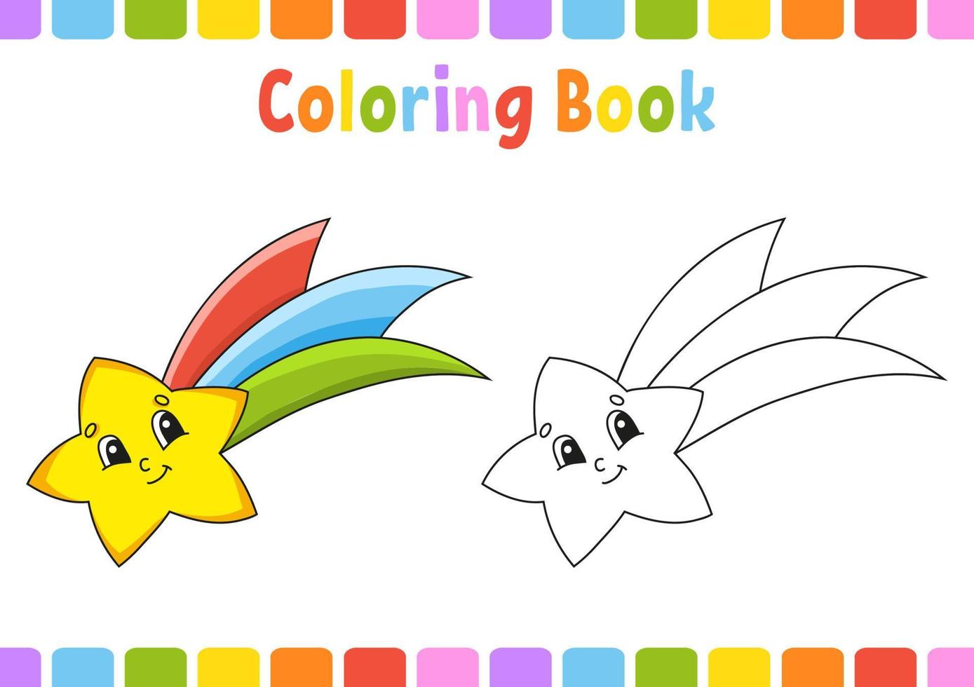 kleurboek voor kinderen. sprookjes thema. stripfiguur. vectorillustratie. fantasie pagina voor kinderen. zwarte contour silhouet. geïsoleerd op een witte achtergrond. vector