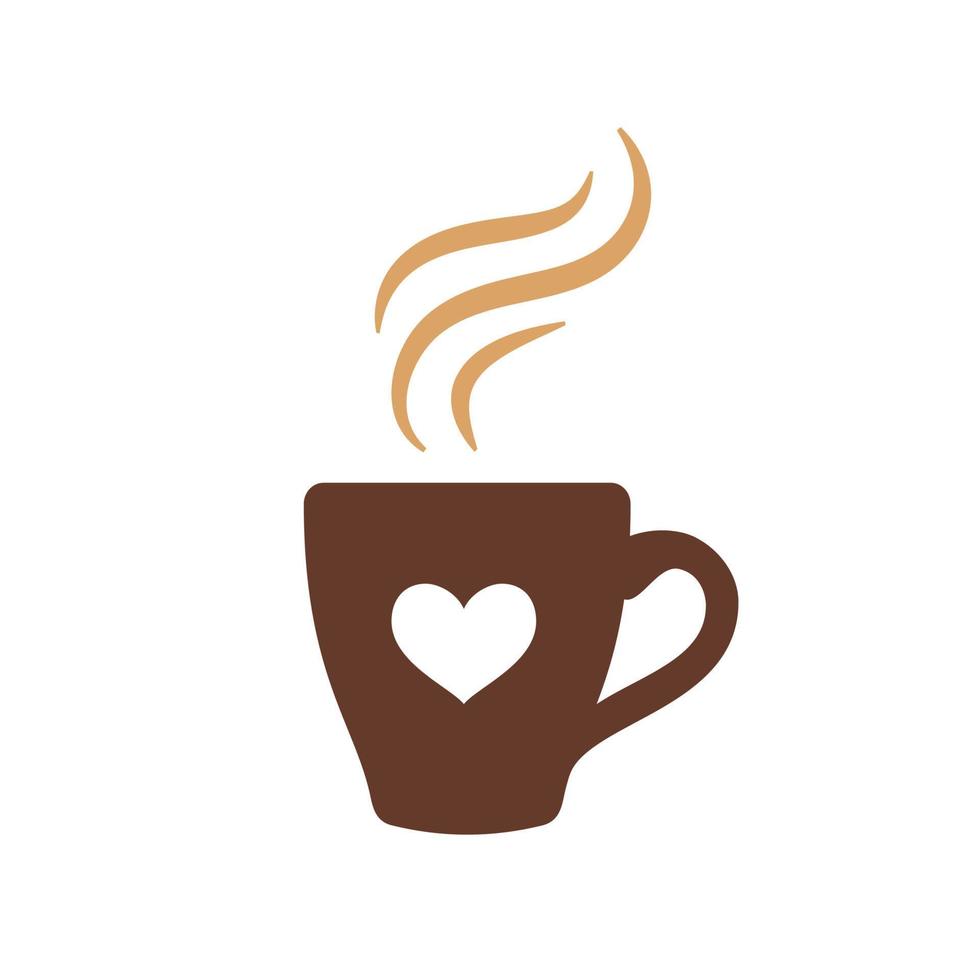 eenvoudige koffiekopvector voor het menu met warme dranken in het café vector