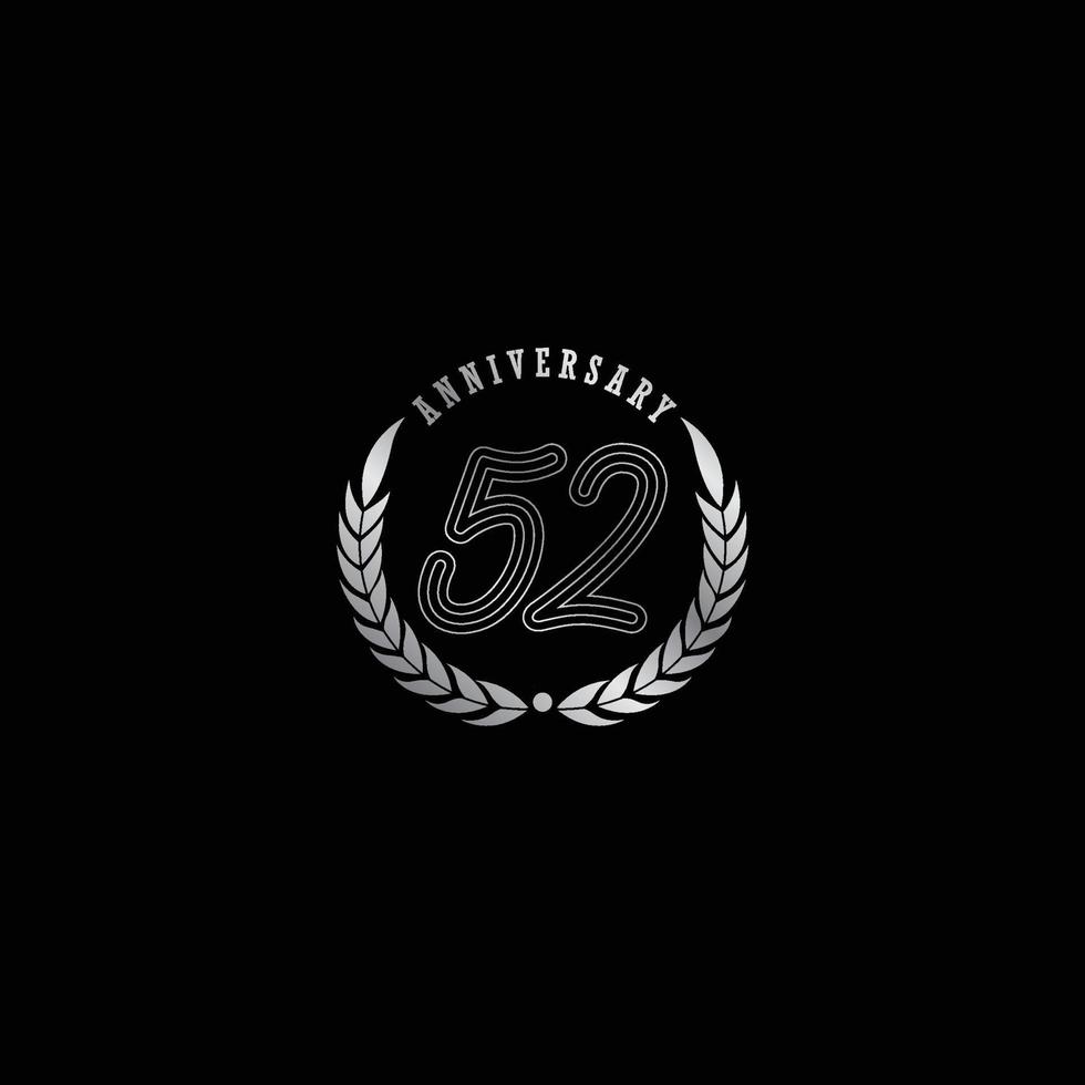 52 verjaardag vector logo ontwerp.