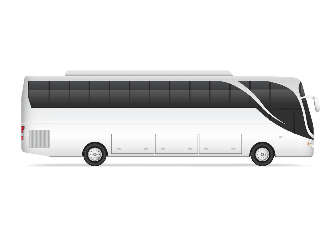 realistisch zijaanzicht van de witte bus vector
