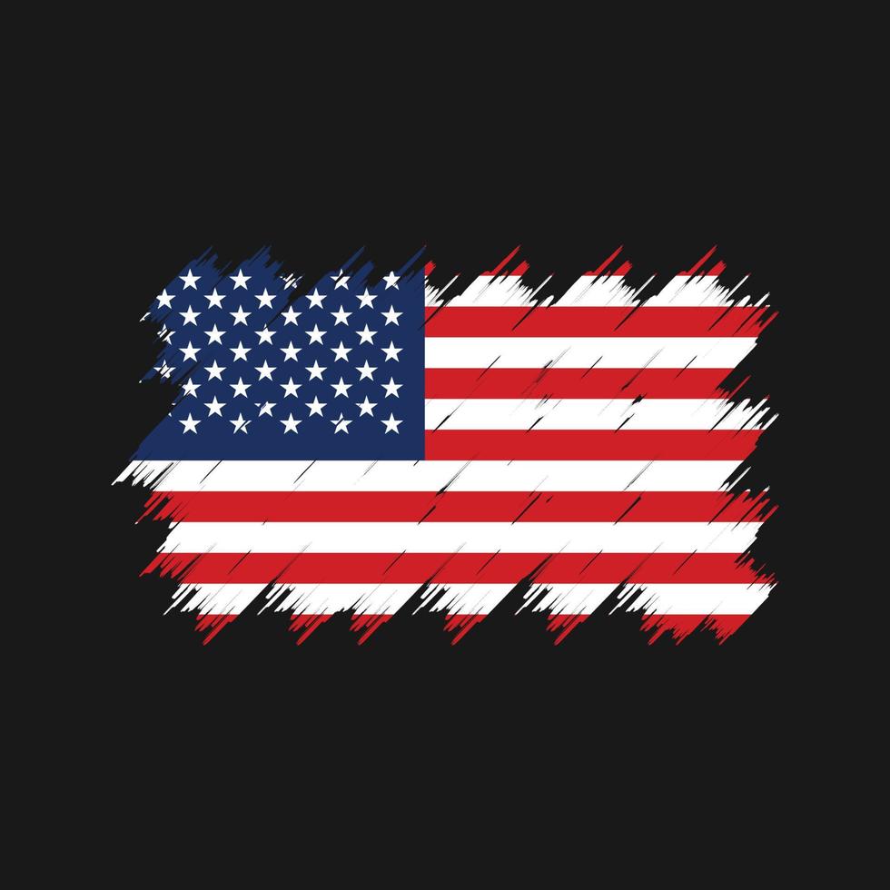 Amerikaanse vlagborstel. nationale vlag vector