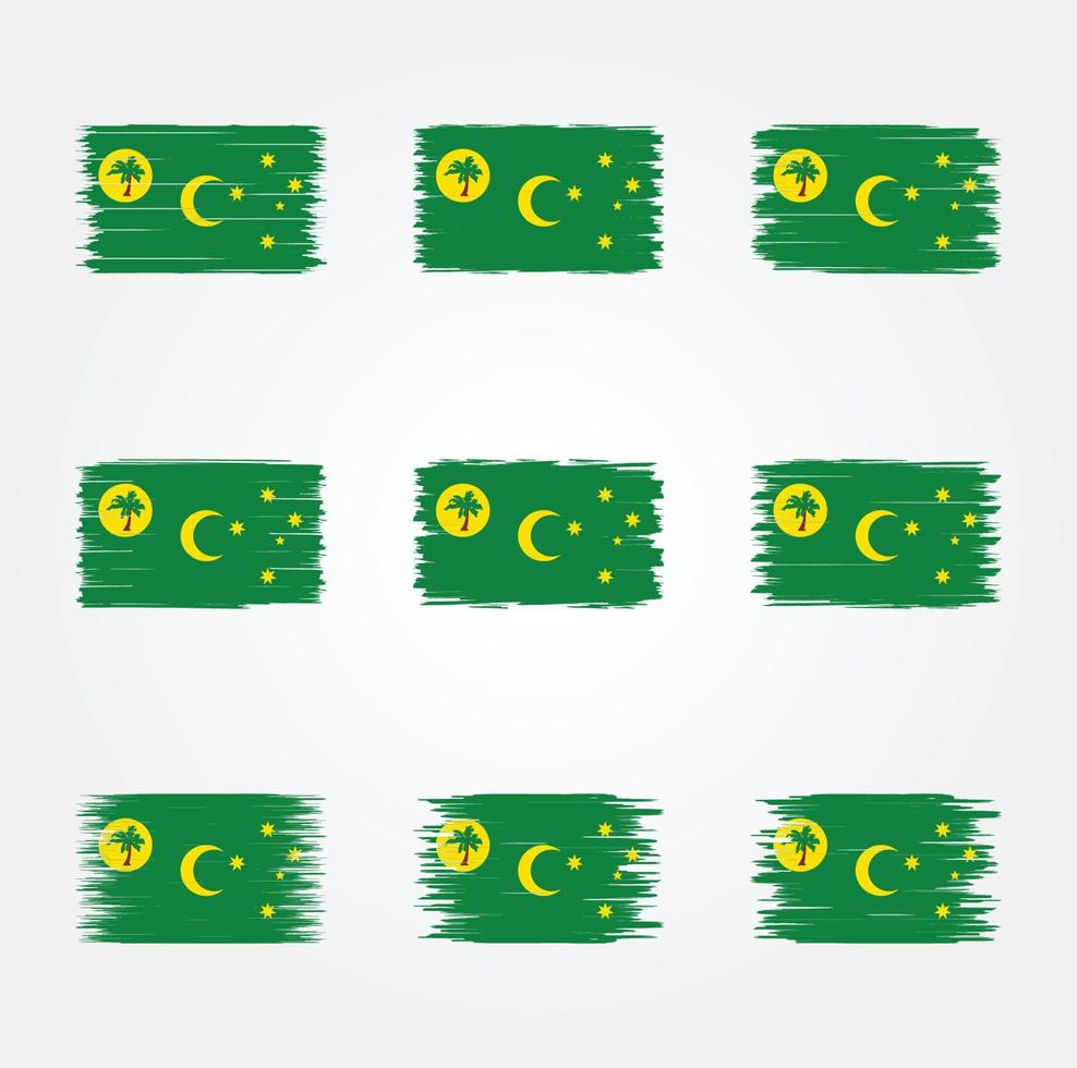 cocos eilanden vlag borstel. nationale vlag vector