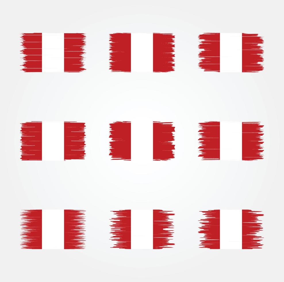 Peru vlag borstel collectie vector