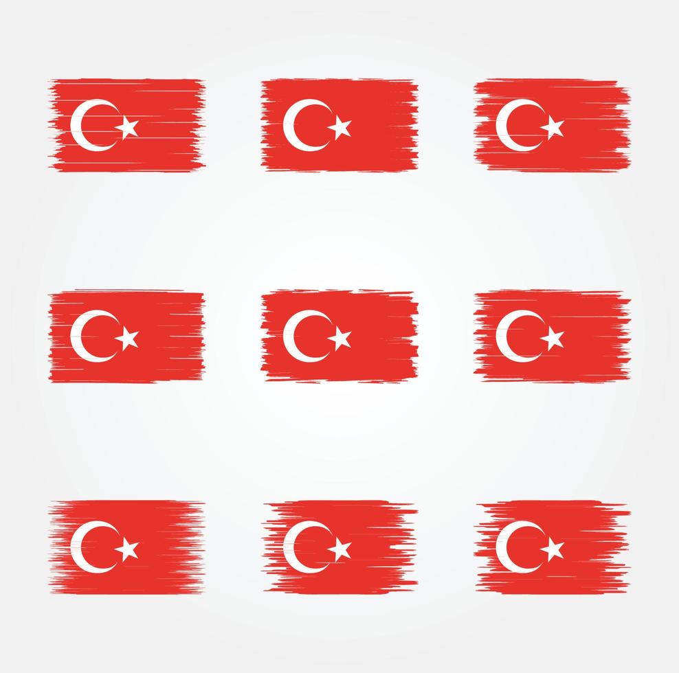 turkije vlag borstel collectie vector