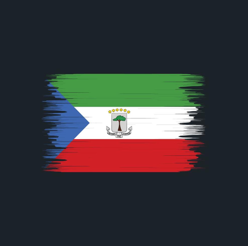 Equatoriaal-Guinea vlag borstel. nationale vlag vector