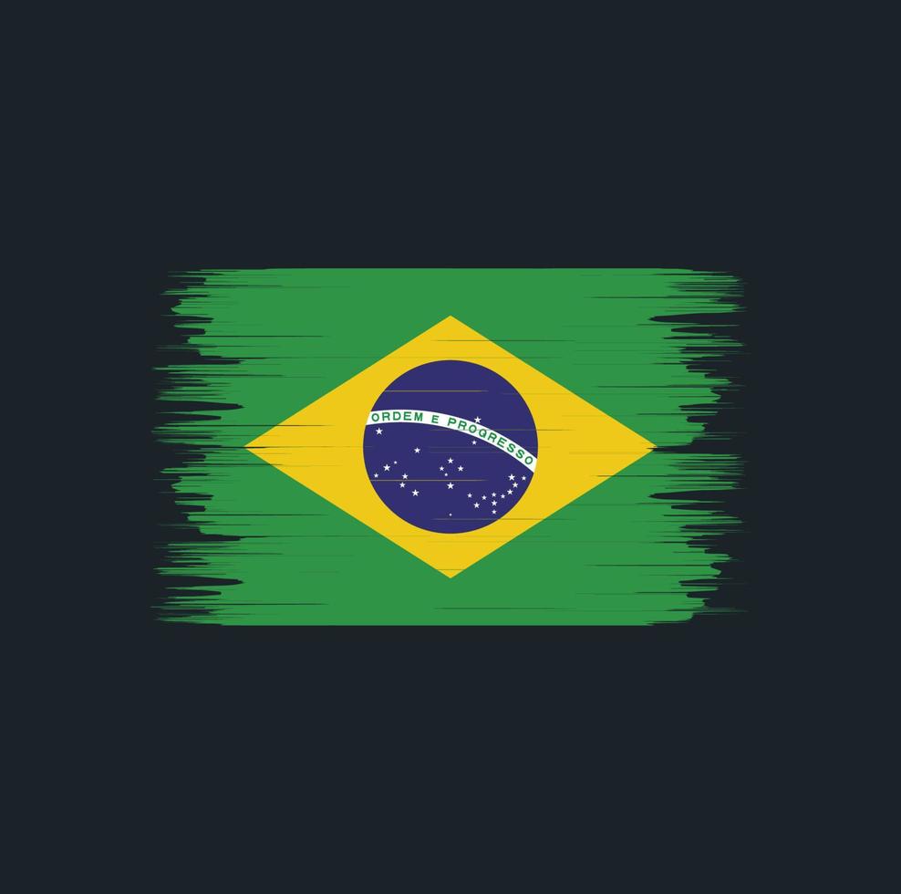 braziliaanse vlag borstel. nationale vlag vector