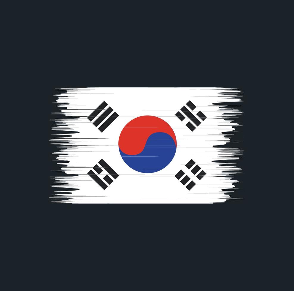 vlagborstel van zuid-korea. nationale vlag vector