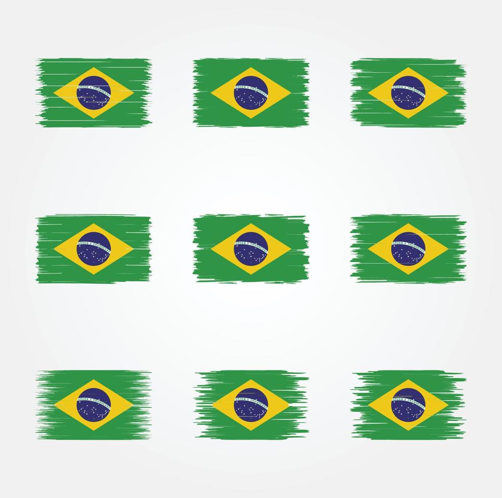 braziliaanse vlagborstel collectie vector