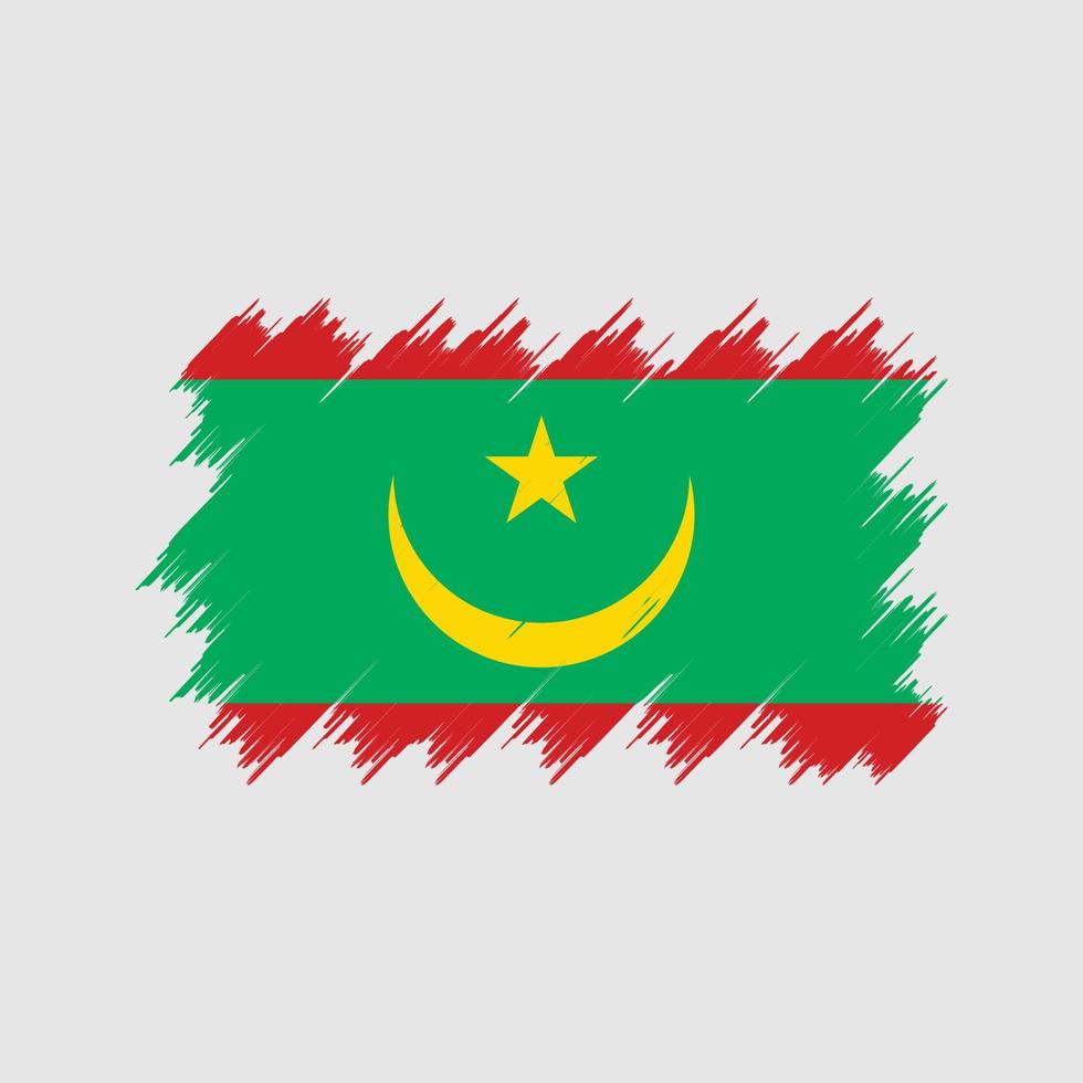 Mauritanië vlag borstel. nationale vlag vector