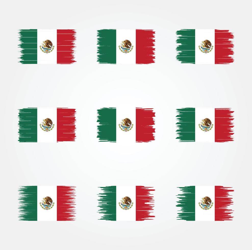 mexicaanse vlagborstelcollectie vector