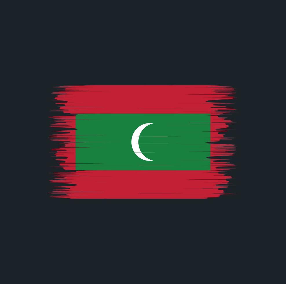 Maldiven vlag borstel. nationale vlag vector