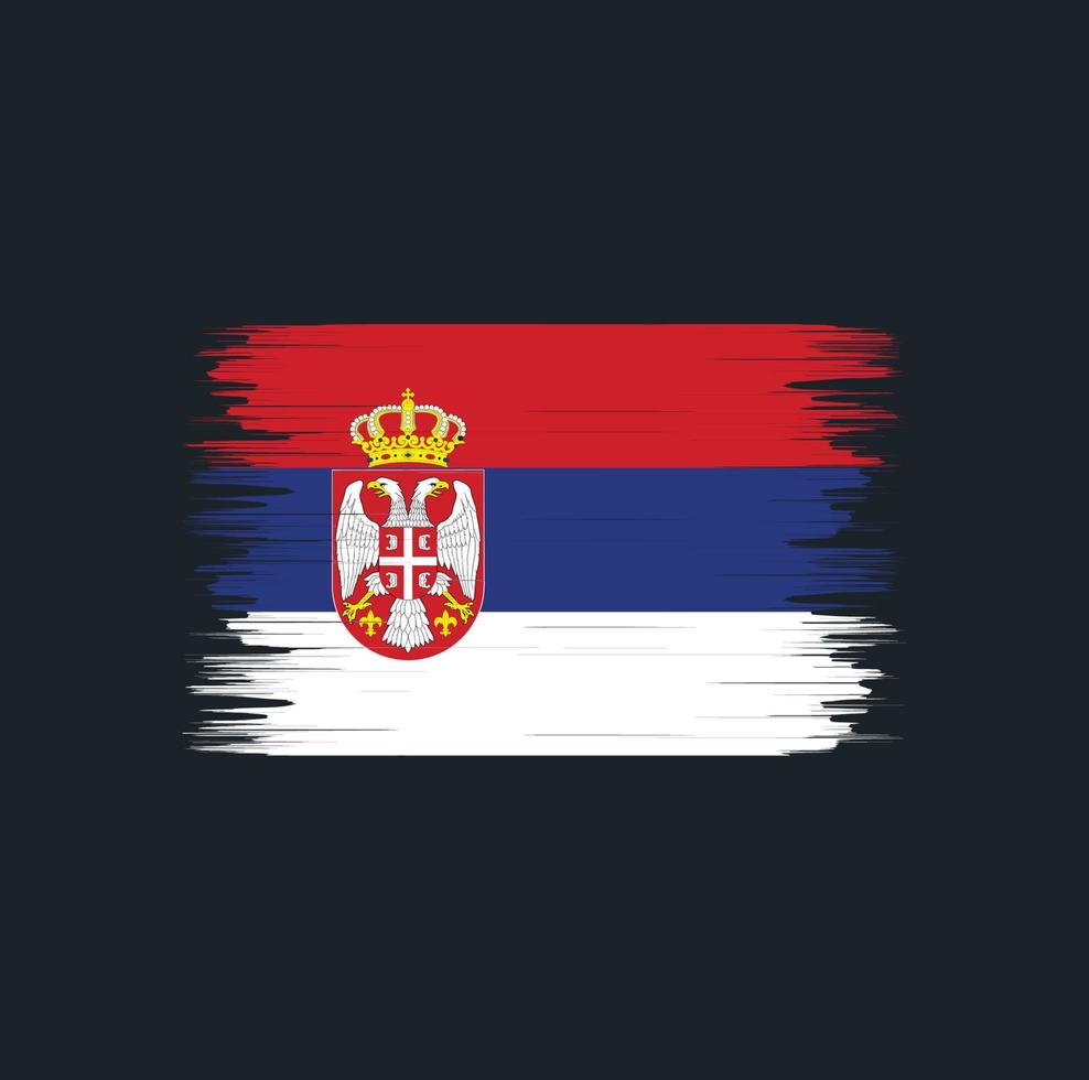 Servische vlagborstel. nationale vlag vector