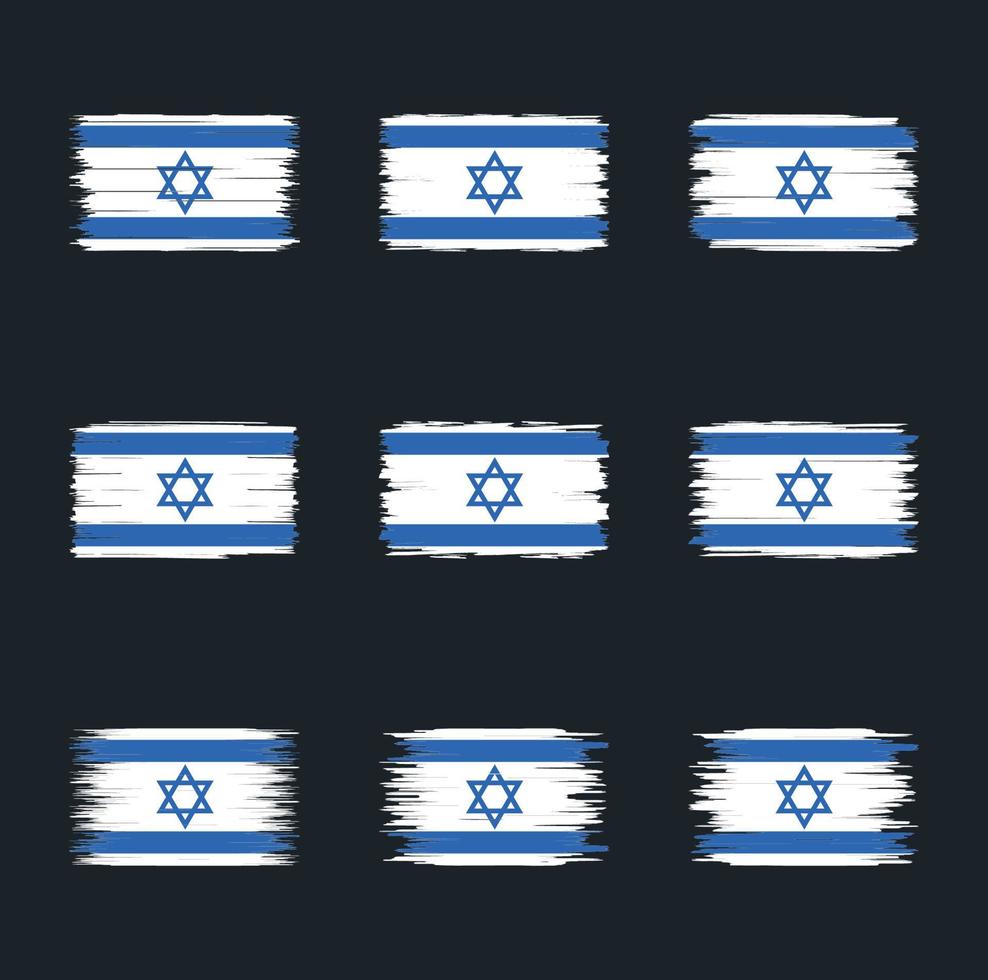 Israëlische vlagborstelcollectie vector